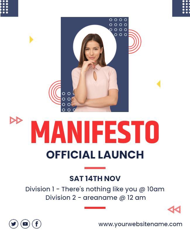 Modern Clean Official Launch Event Announcement Poster Template