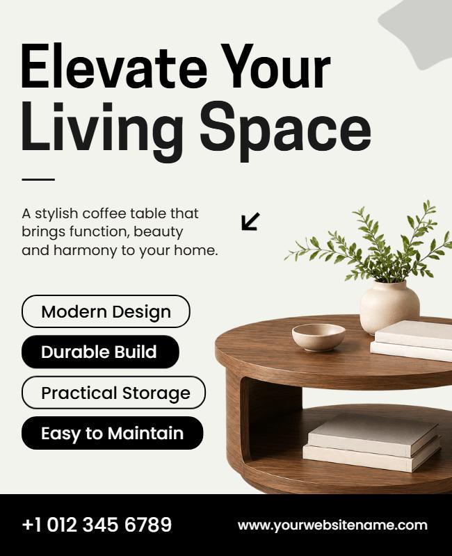 Modern Coffee Table Furniture Sale Poster Template