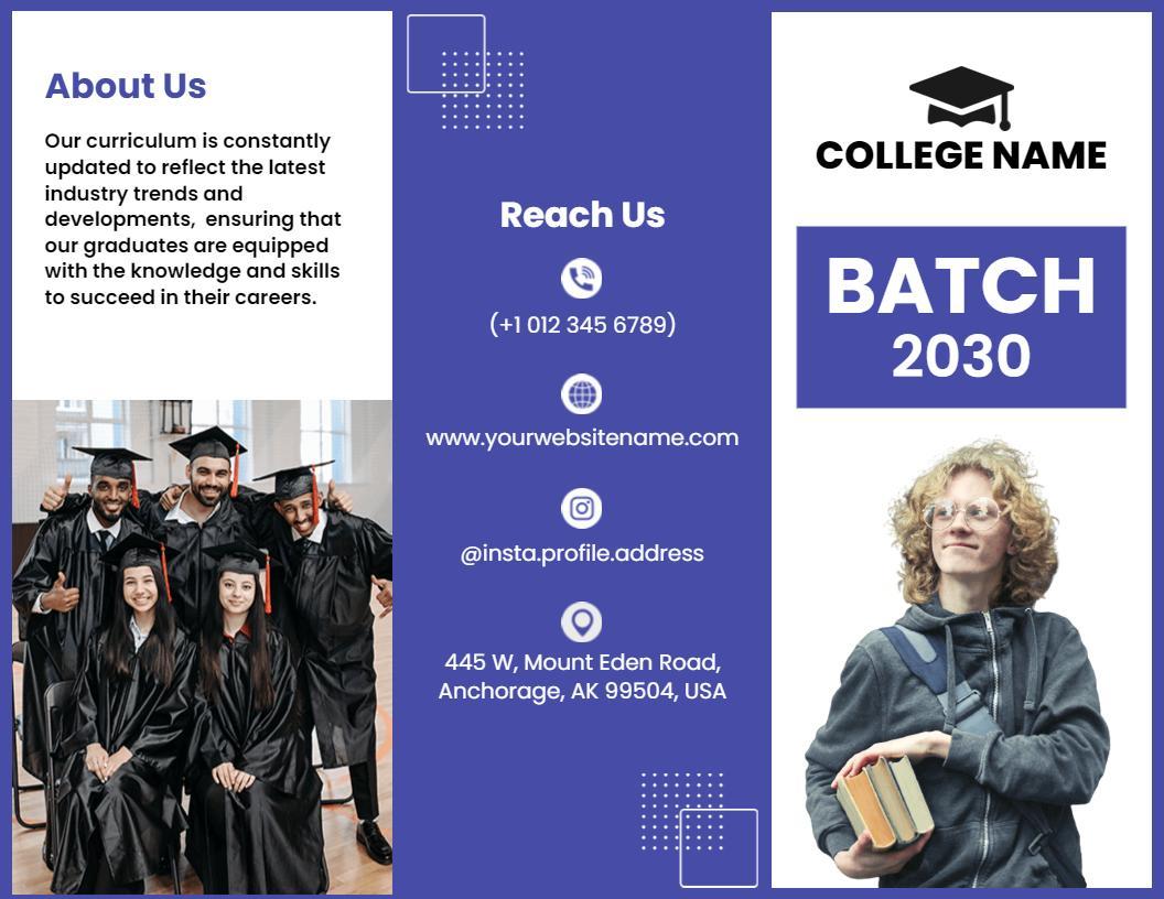 Modern College Student Enrollment Success and Future Plans Brochure Template
