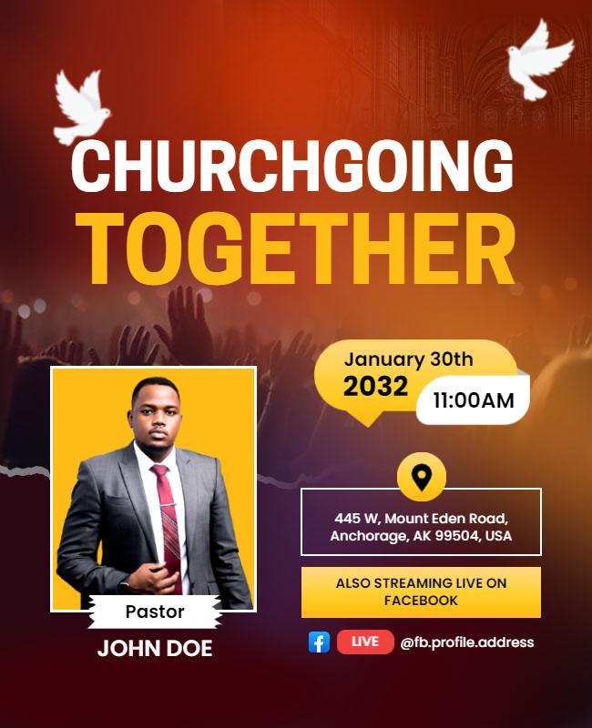 Modern Colorful Church Gathering Invitation Poster Template