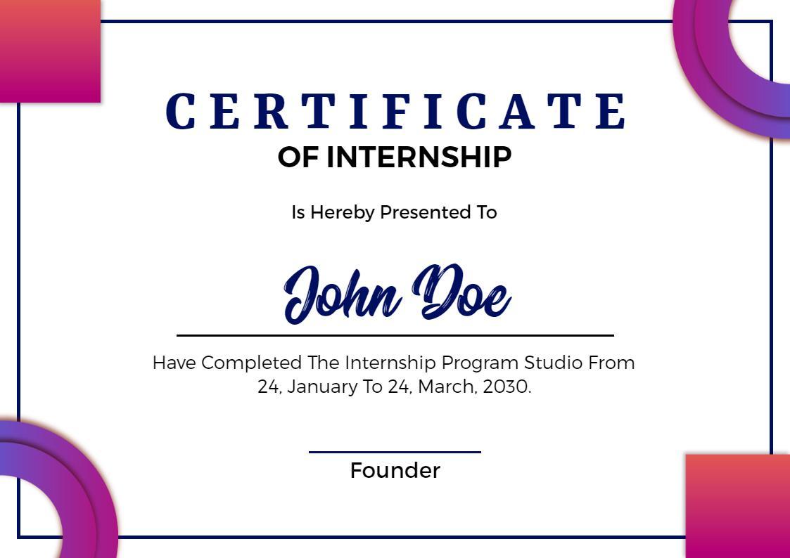 Modern Colorful Circular Design Internship Completion Certificate Template
