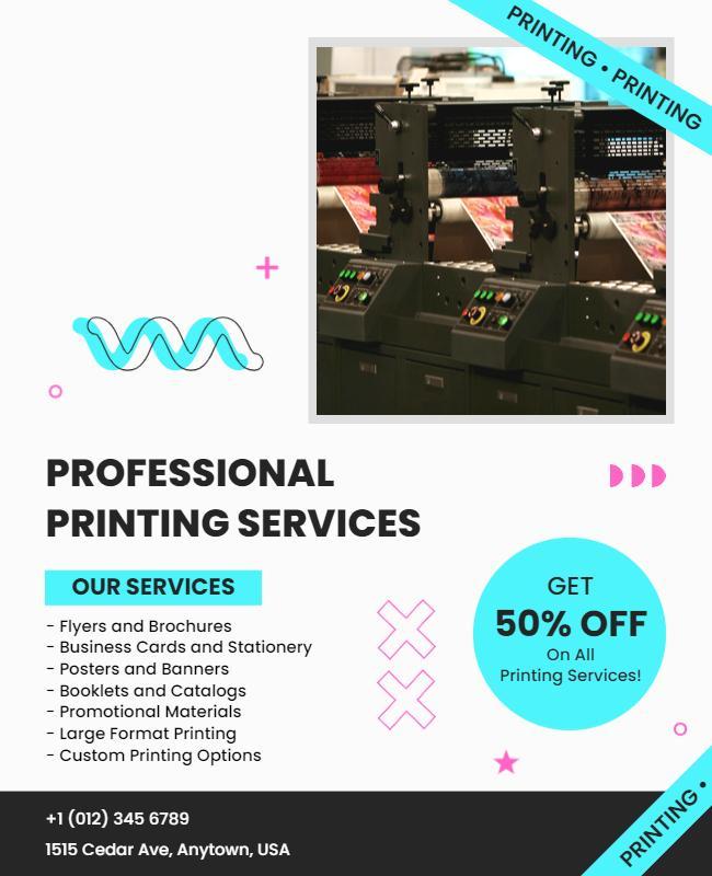 Modern Colorful Promotional Printing Services Poster Template