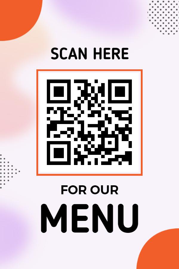 Modern Colorful QR Code Menu Access Poster Template