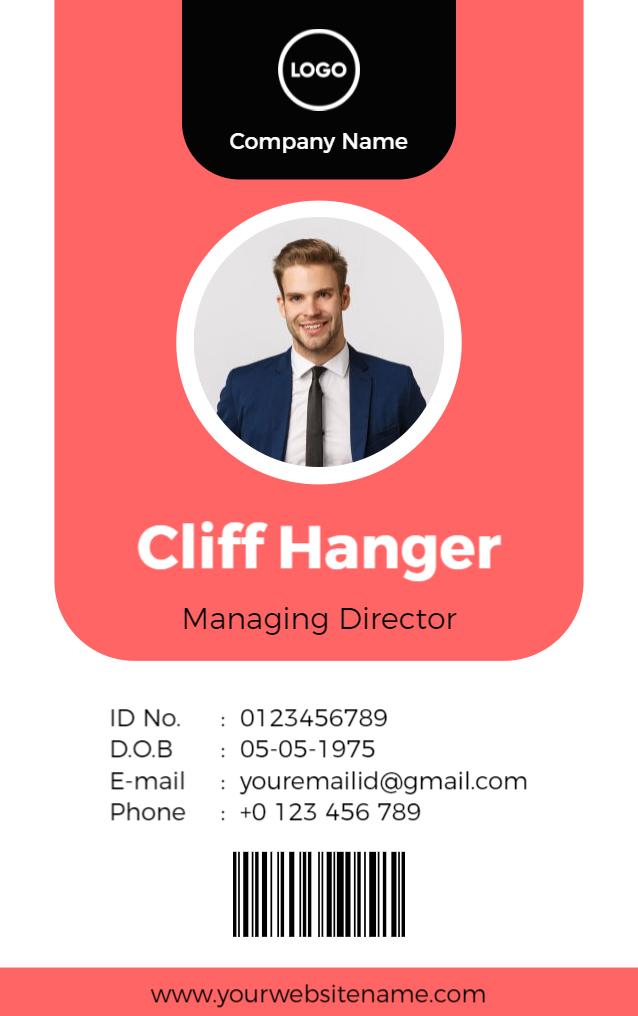 Modern Coral Elegant Corporate Identity Card Template
