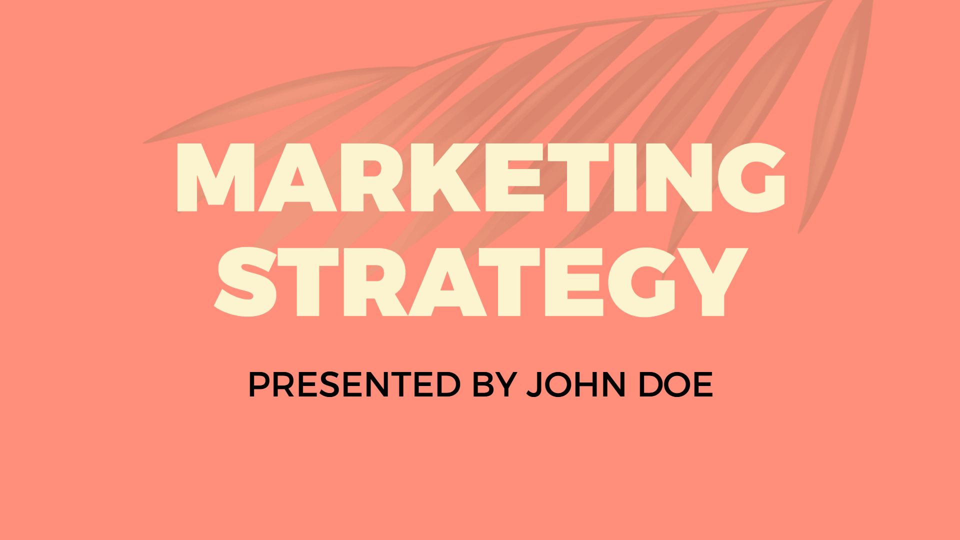 Modern Coral Marketing Strategy Insights Presentation Template