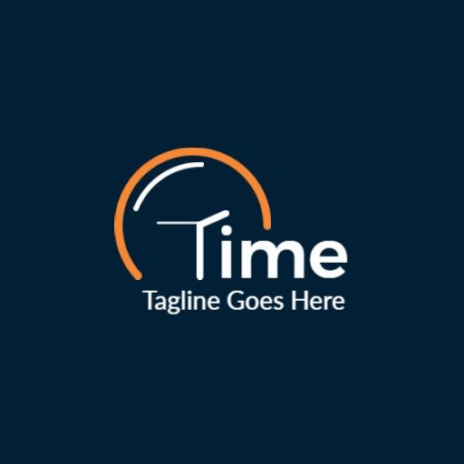 Modern Dark Blue Time Management for Business Efficiency Logo Template