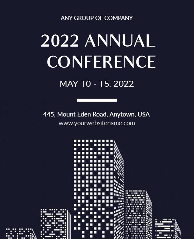 Modern Dark Cityscape Annual Conference Poster Template