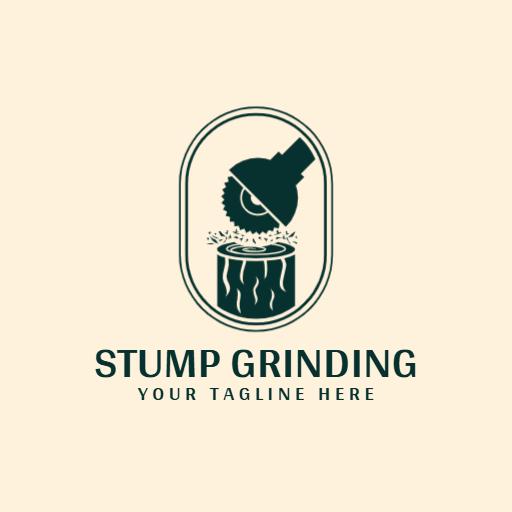 Modern Design Featuring Stump Grinding and Tree Care Logo Template