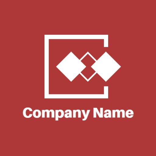 Modern Design Featuring White Squares on Red Background Logo Template