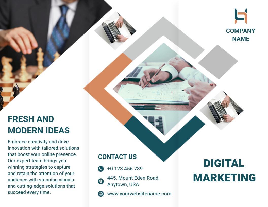 Modern Digital Marketing Strategy and Solutions Brochure Template