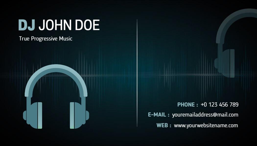 Modern DJ Headphone Musician Business Card Template