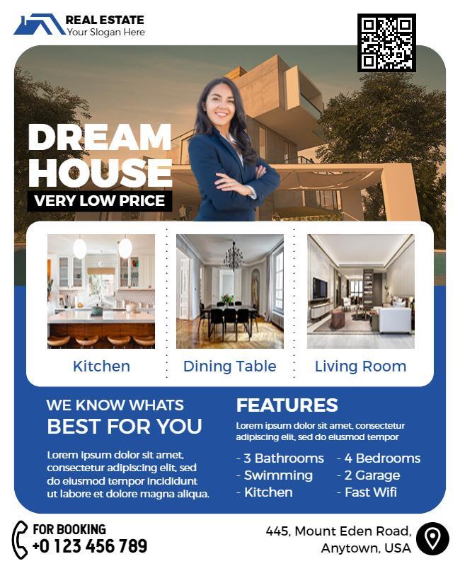 Modern Dream House Real Estate Flyer Template