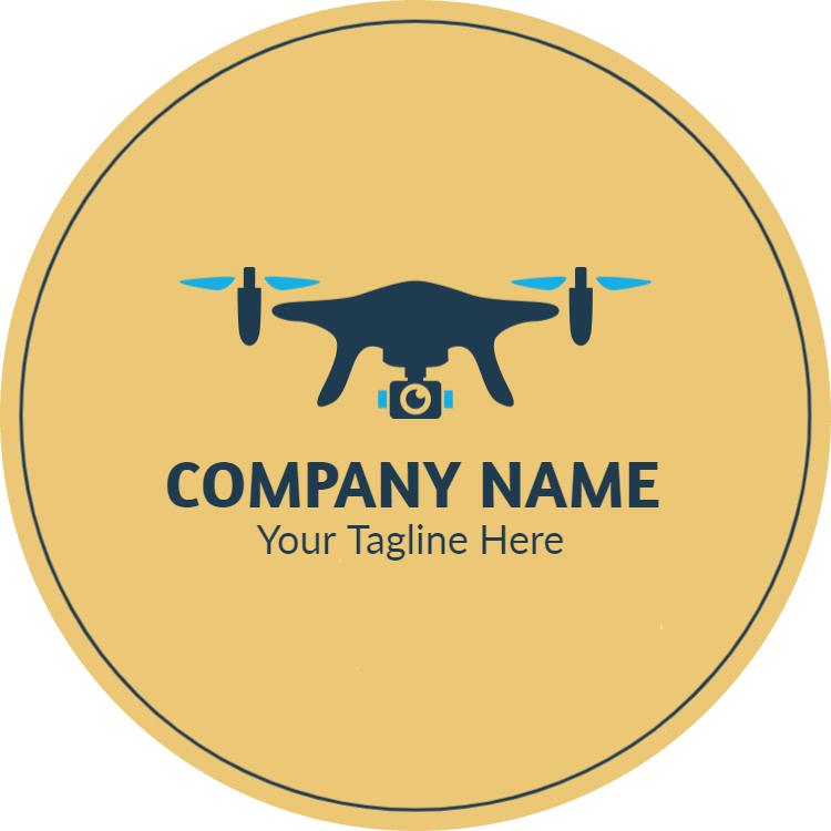 Modern Drone Photography Services on Yellow Background Business Card Template
