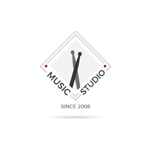 Modern Drumming Design Showcasing Music Studio Excellence Logo Template