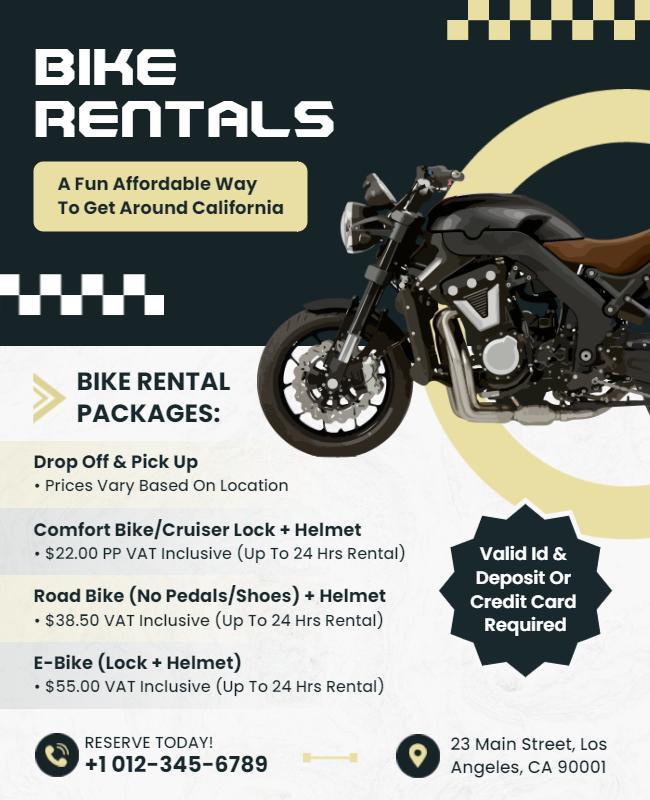 Modern Dynamic Bike Rentals Service Advertising Poster Template