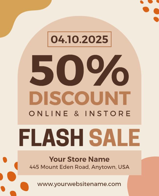 Modern Earthy Tones Flash Sale Online Shopping Flyer Template