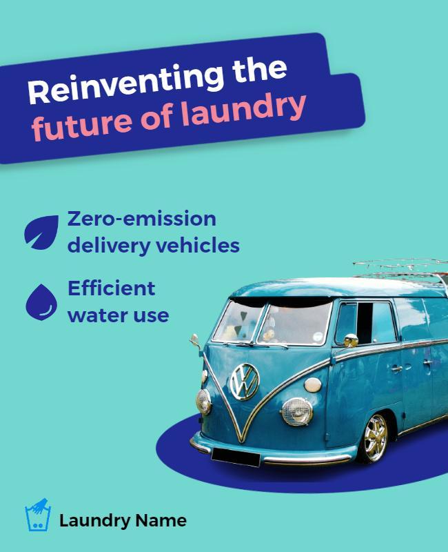 Modern Eco-Friendly Laundry Service Innovation Poster Template