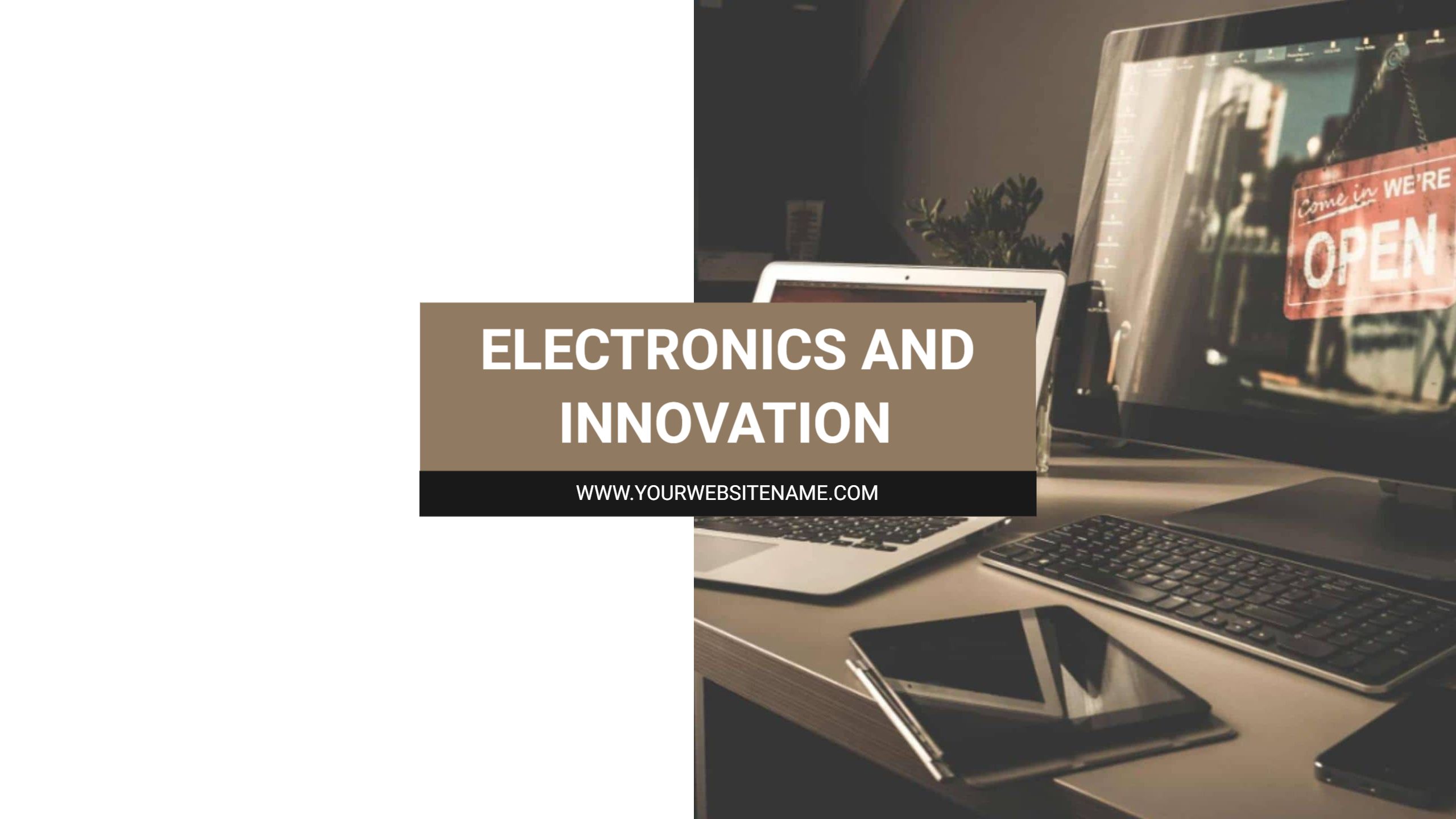 Modern Electronics and Innovation Workspace Presentation YouTube Banner Template