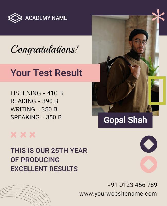 Modern Elegant Academic Result Announcement Poster Template