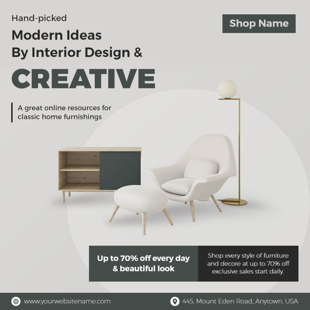 Modern Elegant Furniture Ideas with Stylish Lighting Ad Template
