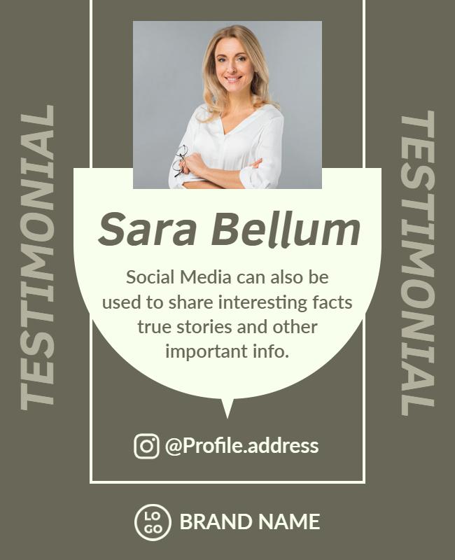 Modern Elegant Green Social Media Testimonial Poster Template