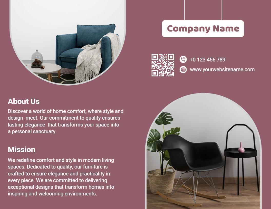 Modern Elegant Home Interior Design Services Brochure Template