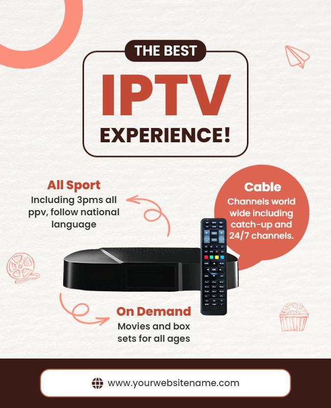 Modern Fun IPTV Experience Promotion Poster Template