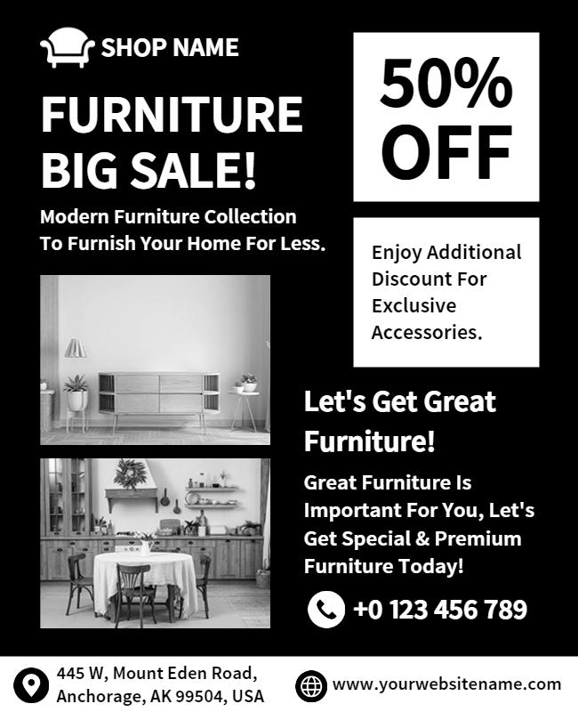 Modern Furniture Discount Sale Flyer Template