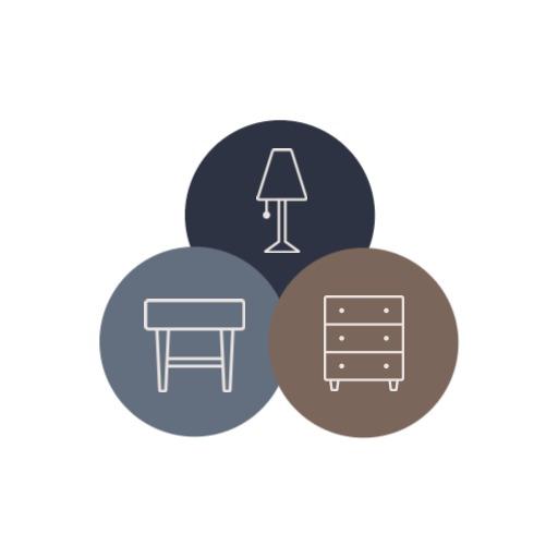 Modern Furniture Icons Featuring Classic Design Elements Logo Template