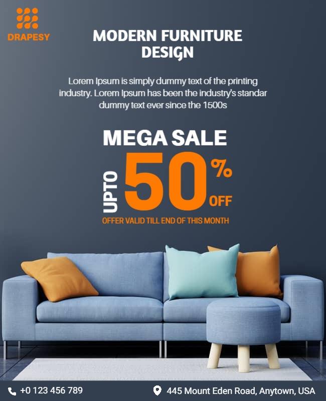 Modern Furniture Mega Sale Flyer Template