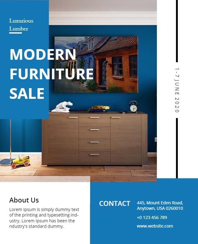 Modern Furniture Sale Announcement Flyer Template