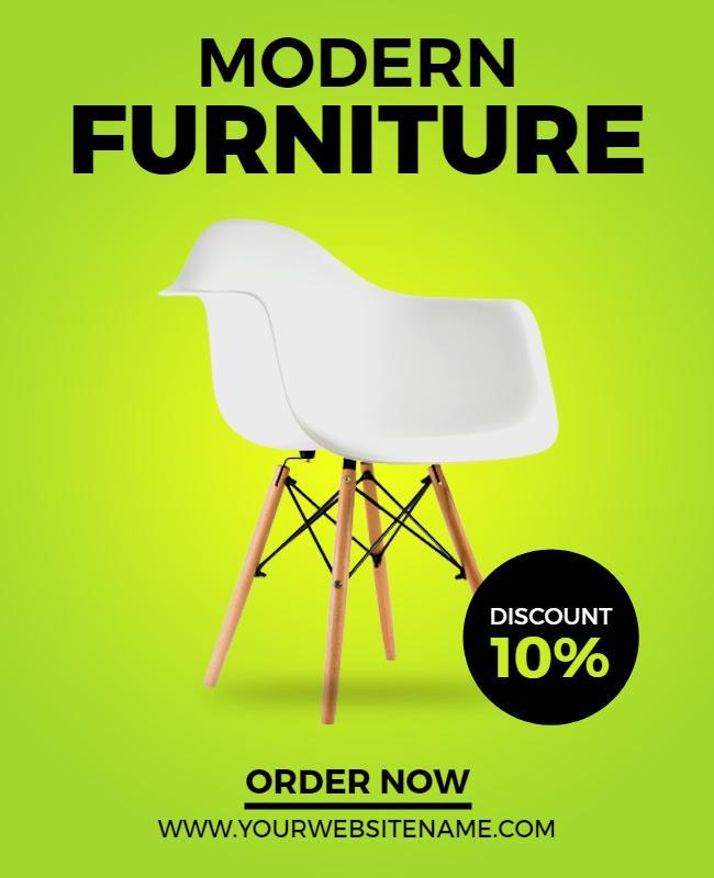 Vibrant Green Modern Furniture Sale Flyer Template