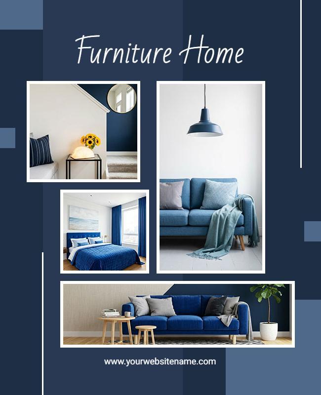 Modern Furniture Showcase Photo Collage Promotional Poster Template