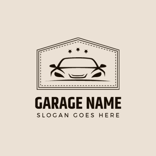 Modern Garage Design Featuring Sleek Car Silhouette Logo Template
