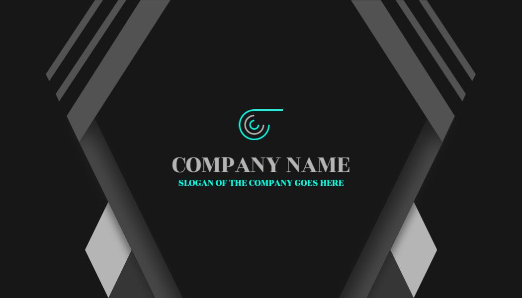 Modern Geometric Black and Gray Company Business Card Template