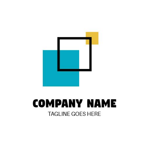 Modern Geometric Blue and Yellow Design for Company Logo Template