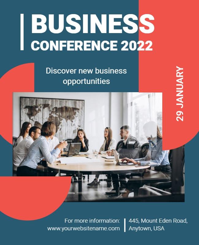 Modern Geometric Business Conference Networking Poster Template