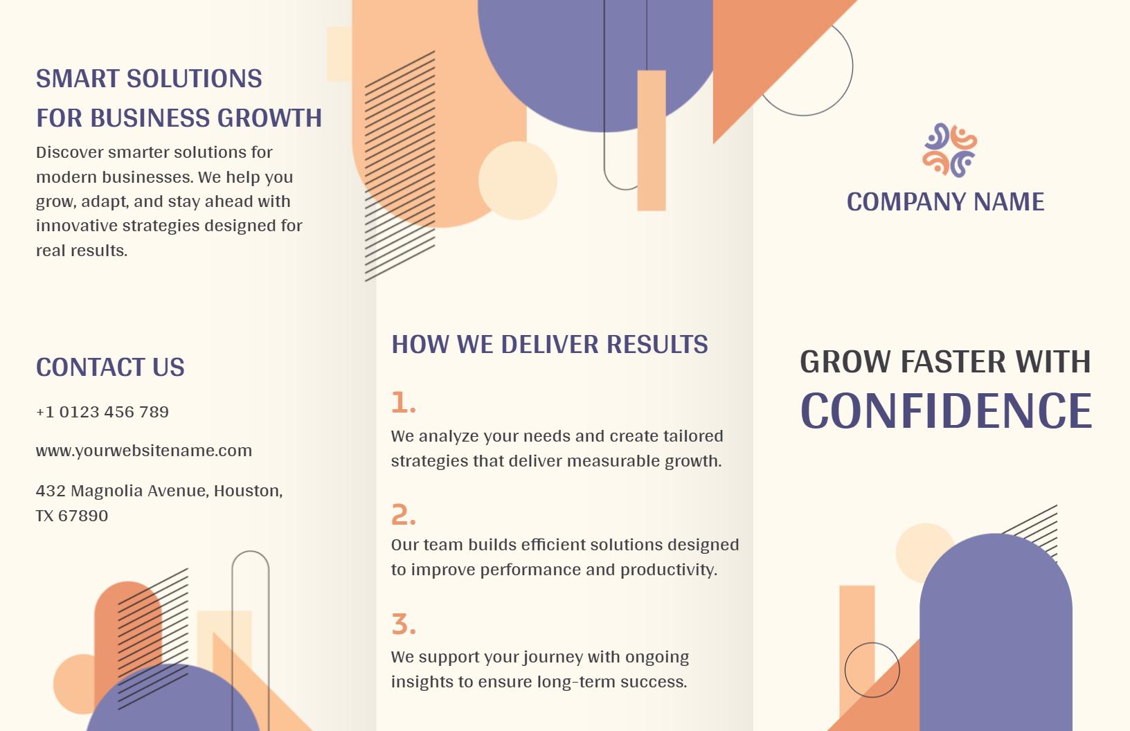 Modern Geometric Business Growth Strategy Brochure Template