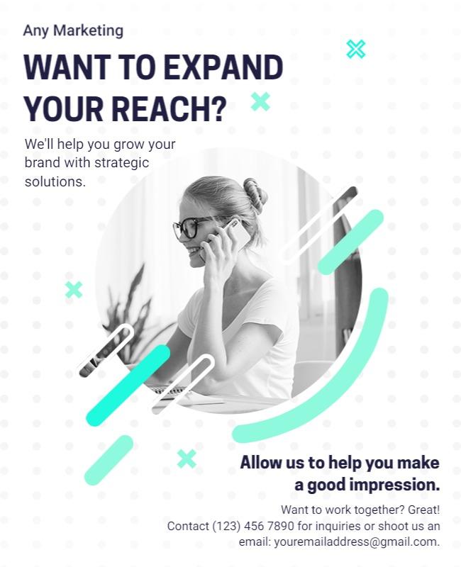 Modern Geometric Business Marketing Solutions Poster Template