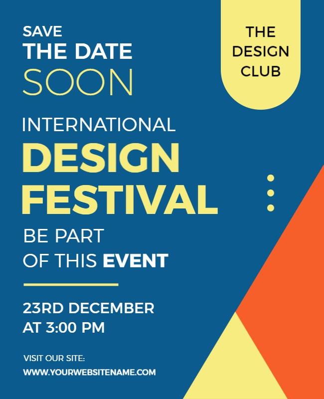 Modern Geometric Design Festival Event Announcement Poster Template
