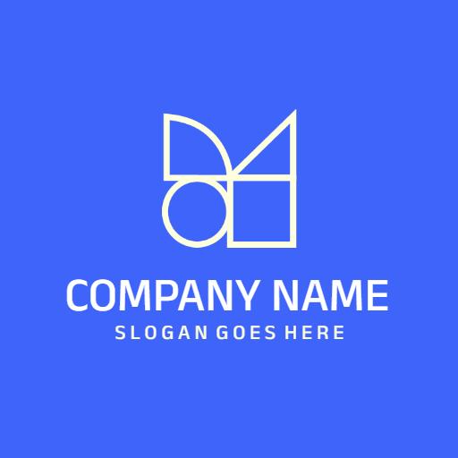 Modern Geometric Design with Vibrant Blue Background Company Logo Template