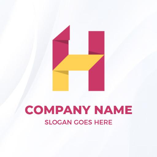 Modern Geometric H Letter Design in Bold Colors Logo Template