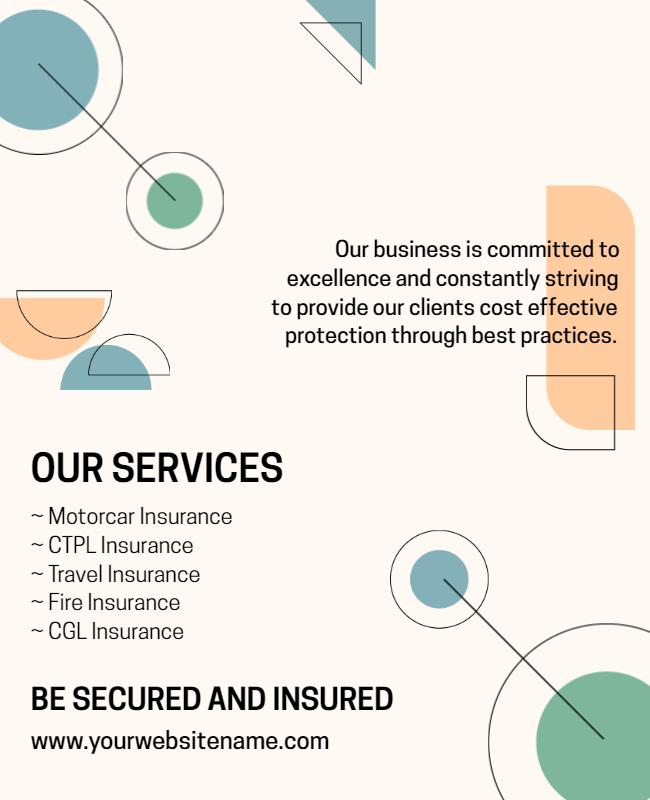 Modern Geometric Insurance Services Information Poster Template