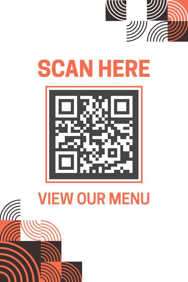 Modern Geometric QR Code Menu Access Poster Template