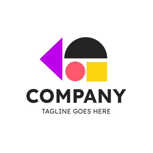 Modern Geometric Shapes Representing Company Innovations Logo Template