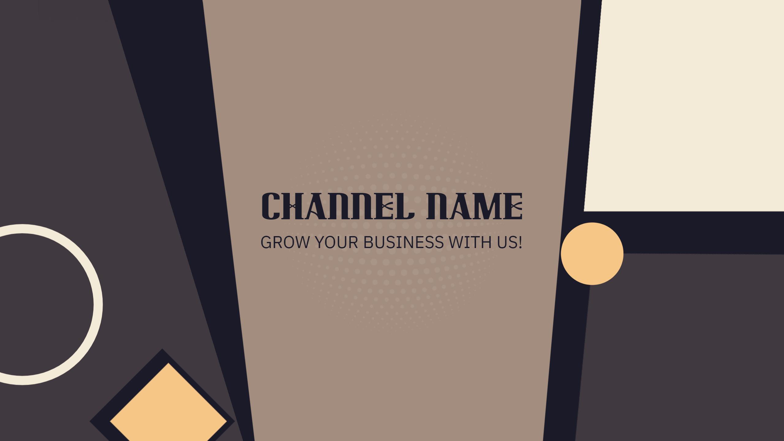 Modern Geometric Shapes with Earthy Tones YouTube Banner Template