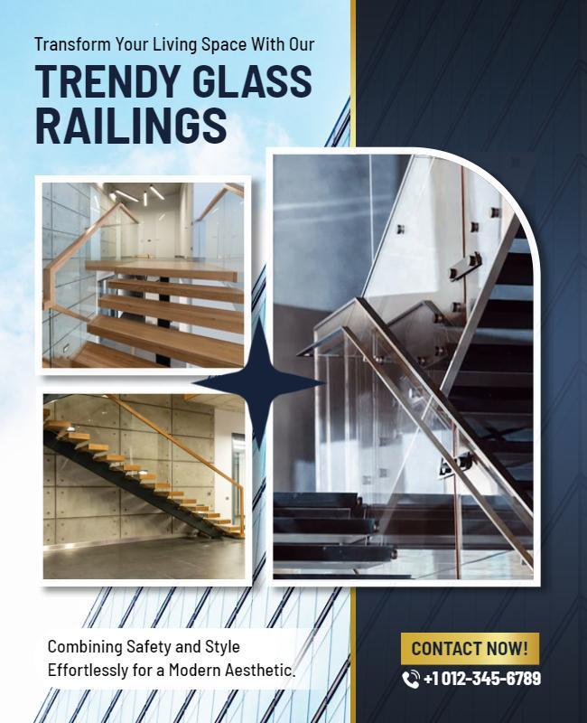 Modern Glass Railing Promotion Flyer Template