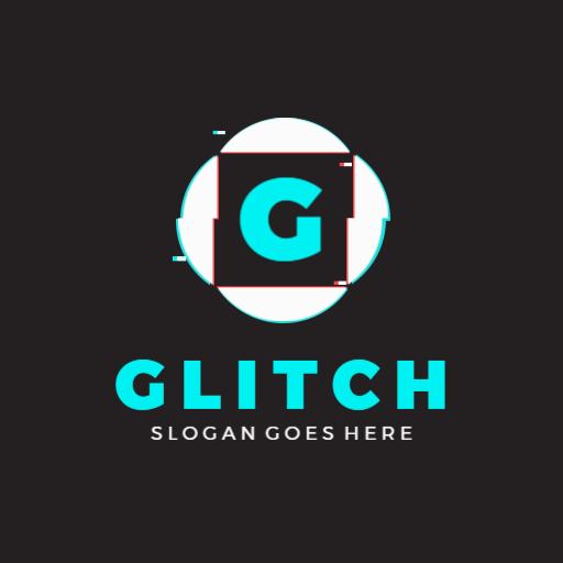Modern Glitch Art Design with Vibrant Colors and Effects Logo Template