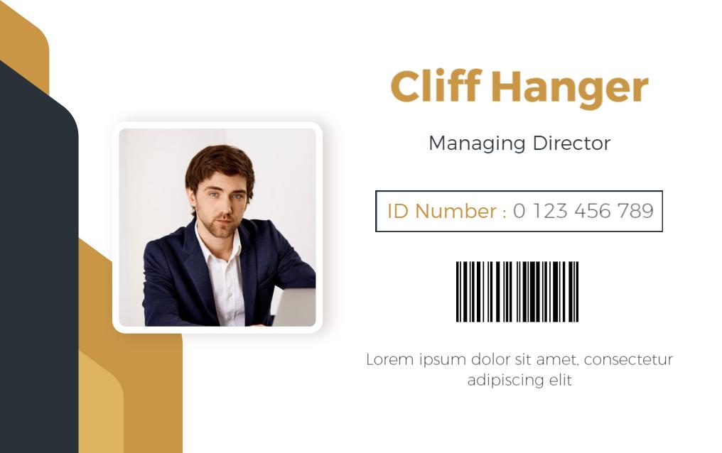 Modern Gold and Black Professional Identity Card Template