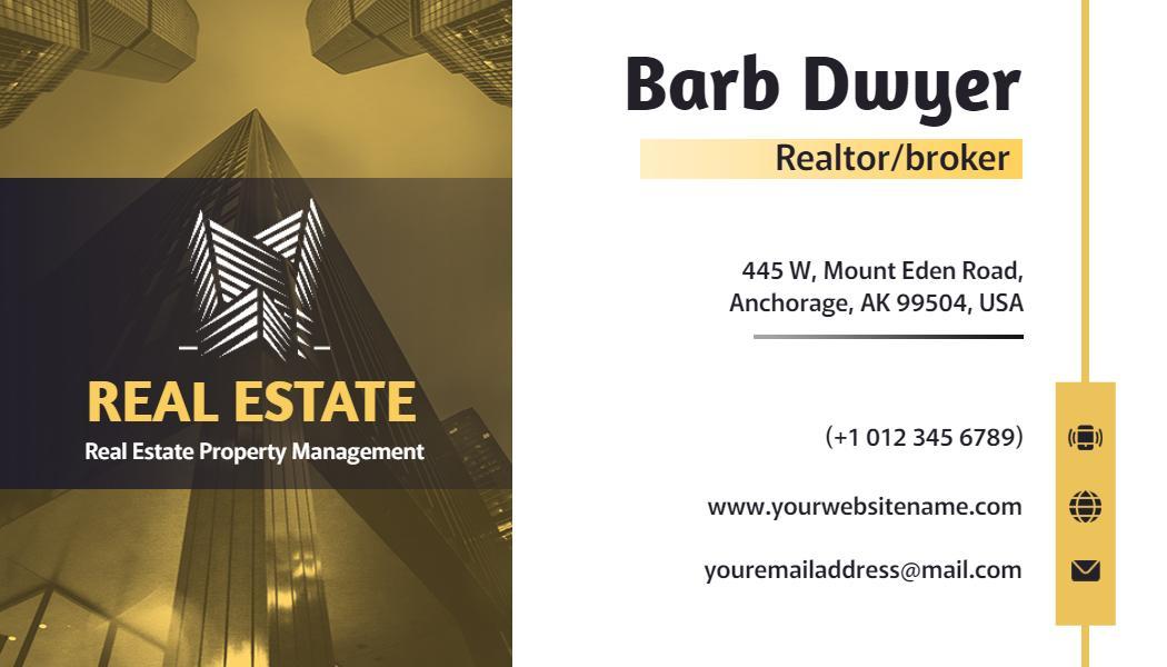 Modern Gold Geometric Real Estate Agent Business Card Template